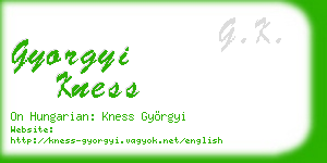 gyorgyi kness business card